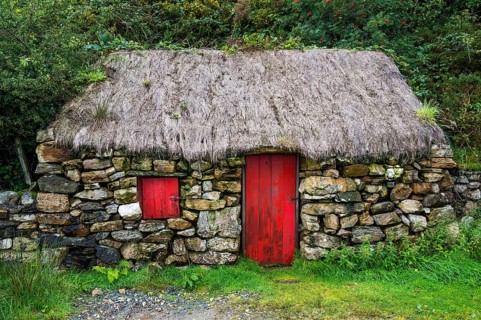 Traditional Stone house in the Connemara National Park