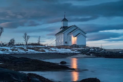 Church of Gimsoy at dawn