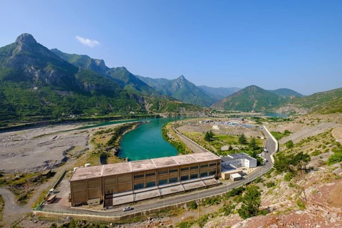 Hydroelectric power station at dam of the Koman Dam