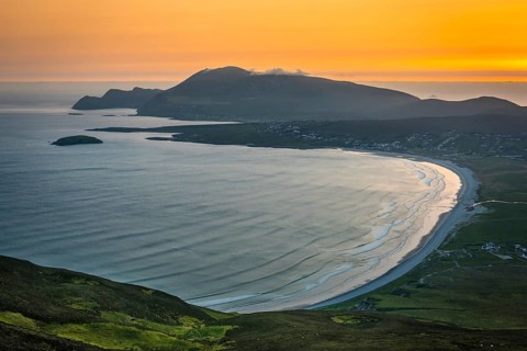 View of the Bay of Keel at sunset