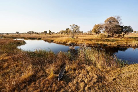 Fishing boat on the banks of the Kwando River