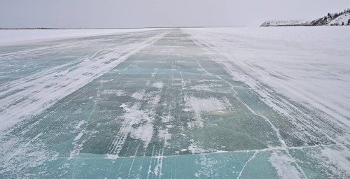 Cleared ice road