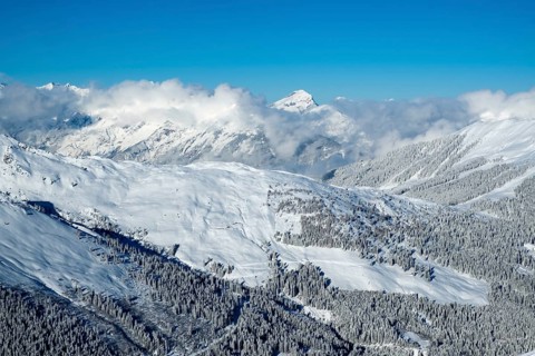 Sonnjoch in the Karwendel Mountains over the foothills of the Sonntagskopfl