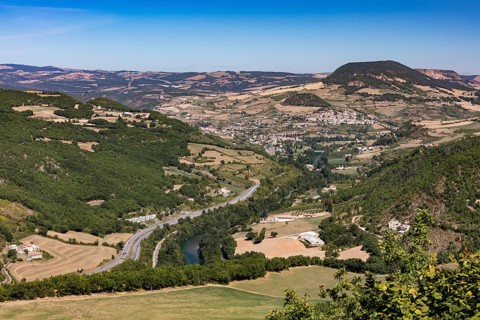View of Aguessac and the viaduct