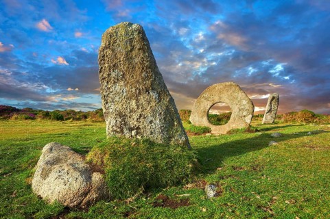 Men-an-Tol or Men an Toll known locally as the Crick Stone