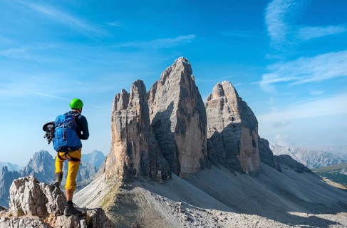 Hikers on the via ferrata to Paternkofel