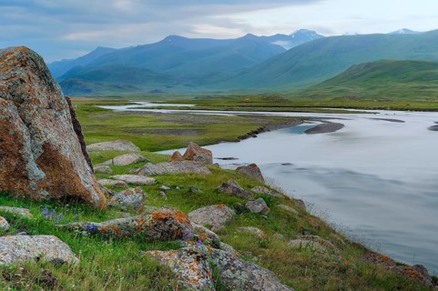 Rocks and Lichens at Naryn River