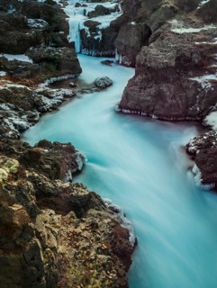 Ice and snow on the river Hvita