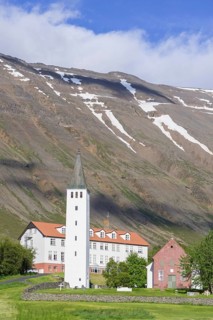 Cathedral church with steeple