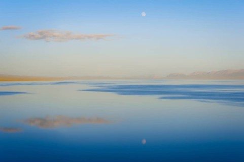 Moonrise over Song Kol Lake