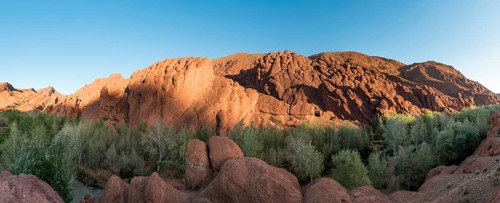Red rock formations in the Dades Valley