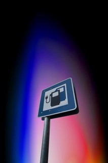 Information sign for electric car charging stations