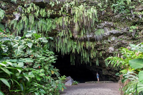 Woman standing in front of Maraa Grotto