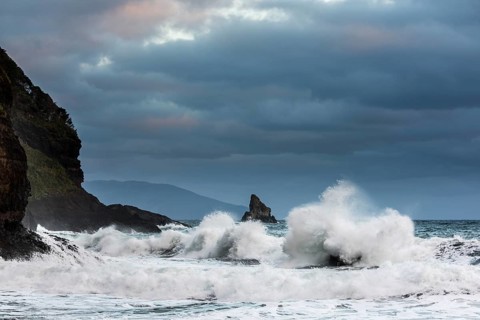 Stormy waves at the sea