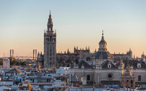 View of La Giralda and Iglesia del Salvador