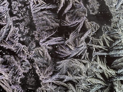 Ice crystals at a window