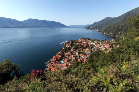 View of Cannero Riviera and Lago Maggiore