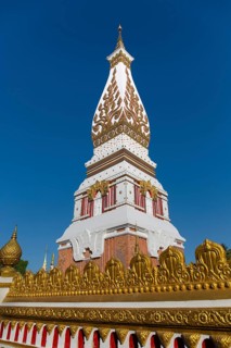 Gilded wall in front of the Chedi of Wat Phra That Phanom