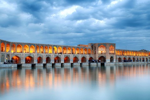 Illuminated Khaju Bridge