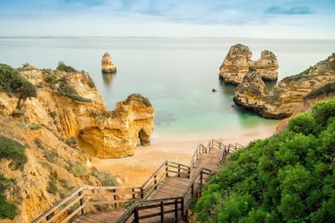 Camilo Beach with wooden walkway to beach