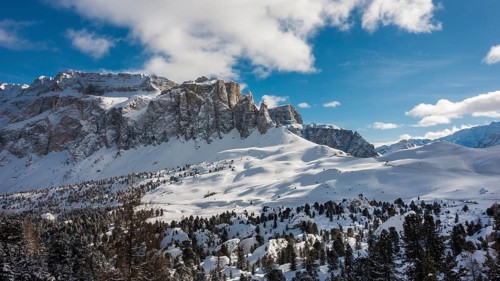 Sella Pass in winter