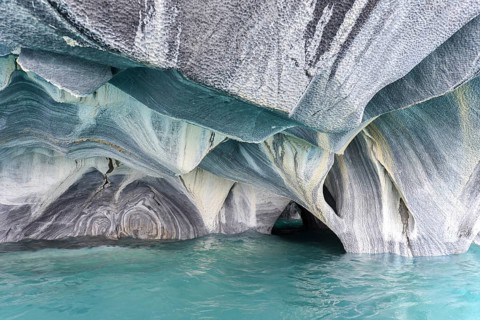 Skurile marble rock in the Capilla de Marmol