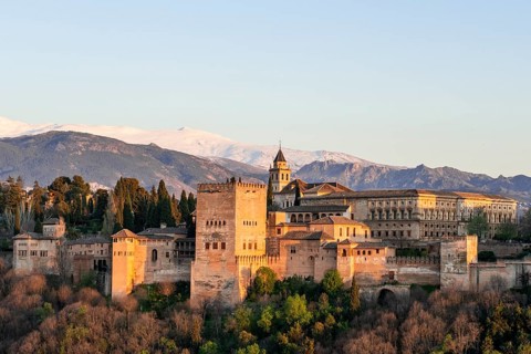Alhambra on the Sabikah hill at sunset