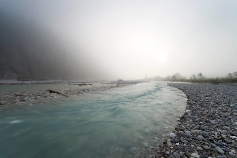 Upper Isar at morning fog