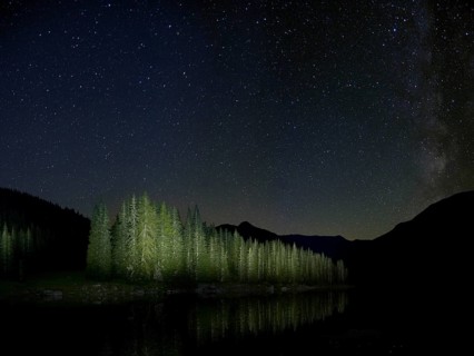 Starry sky at Lake Obernbergersee
