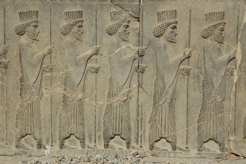 Relief at Apadana stairs, Persepolis