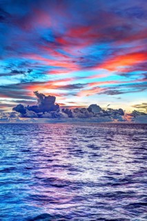 Sunset over the sea