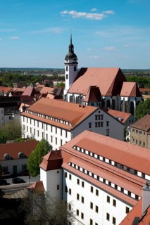 Protestant city church St. Marien and castle Hartenfels