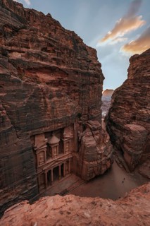 View from above into the gorge Siq