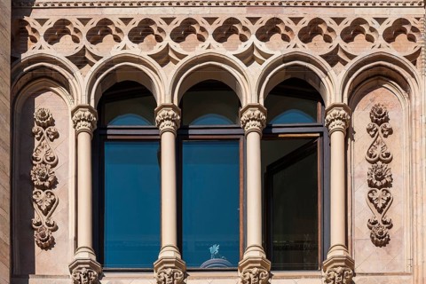 Arched windows on the facade