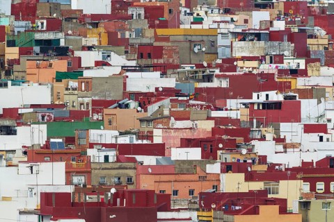 Colourful popular quarter in Algeciras