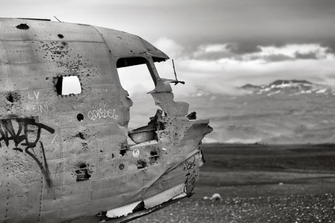 Douglas DC-3 wrecked US Navy aircraft