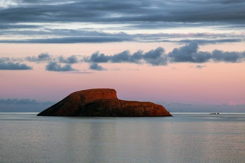 Small island in the sea in front of Angra do Heroismo