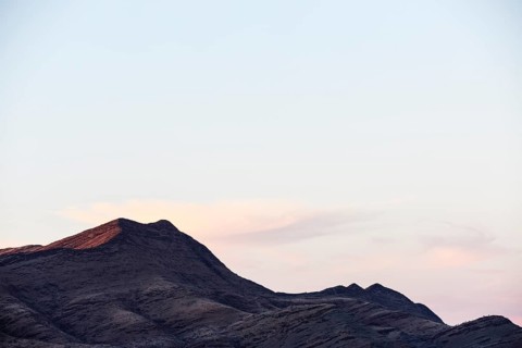 Hilly landscape in evening light