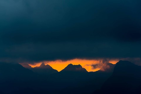 Dramatic clouds above Lechtal mountains