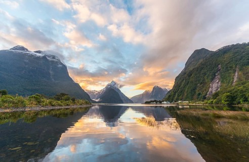 Mitre Peak reflecting in the water