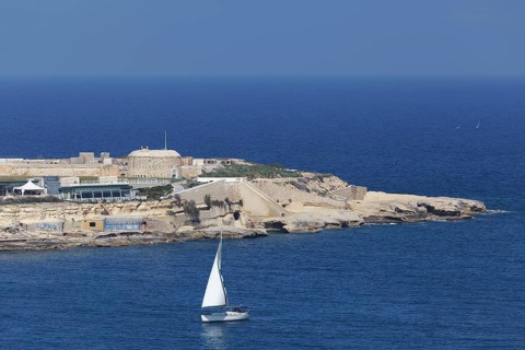 Spit of land with remnants of Fort Tigne