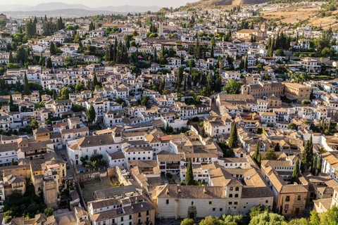 View from the Alhambra to Albayzin