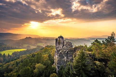 Monch summit at sunrise