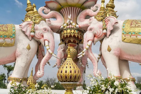 Statue of three-headed elephant Erawan