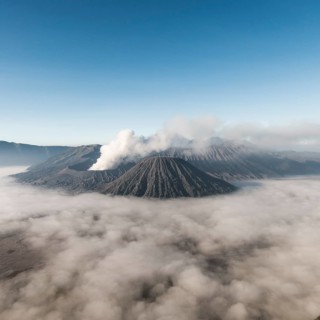 Mount Bromo volcanic clouds