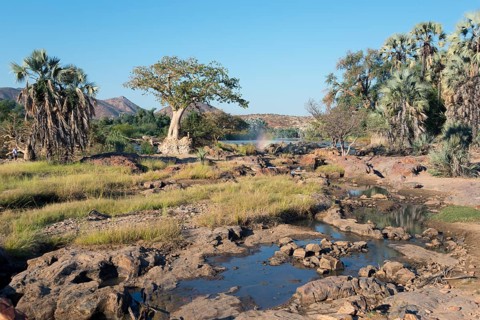 Landscape around the Kunene River at Epupa Falls