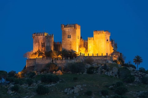 Castle of Almodovar del Rio at dusk