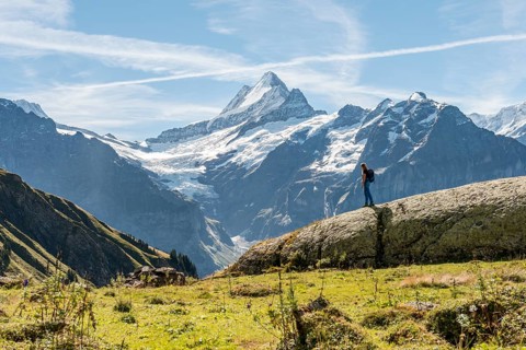 Hiker on a rock