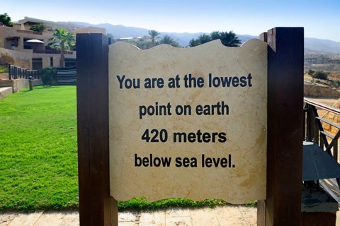 Sign lowest point on earth