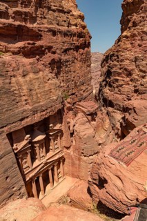 View from above into the gorge Siq